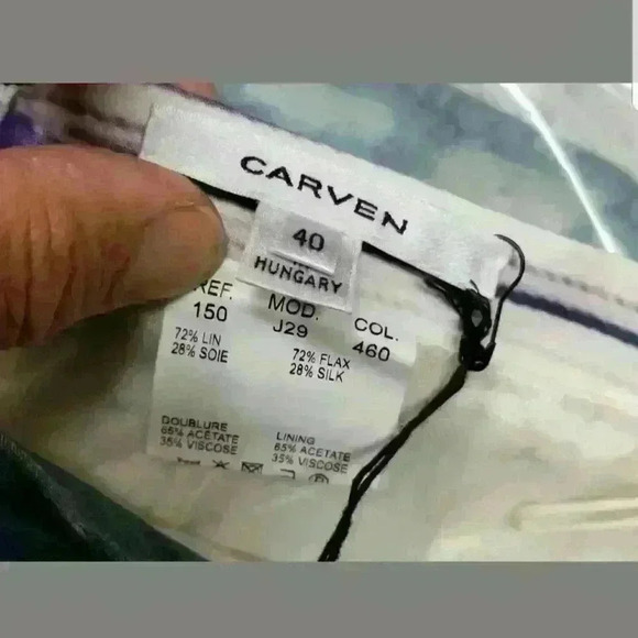 CARVEN Purple/White Graphic Print Skirt - Picture 4 of 4